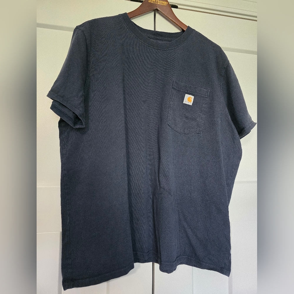 Carhartt Women's Navy Blue Pocket T-Shirt
